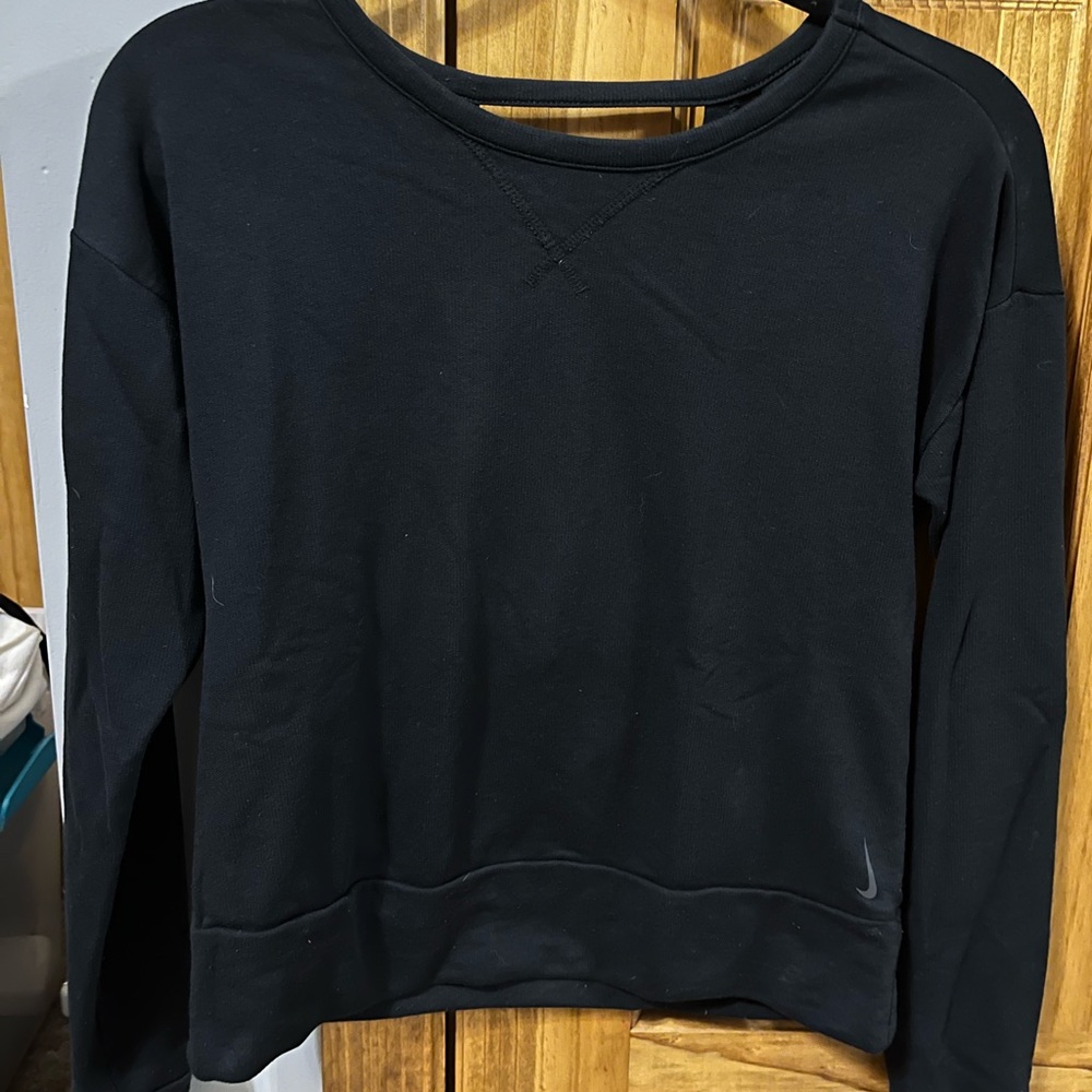Small Black Nike Open Back Long Sleeve Top